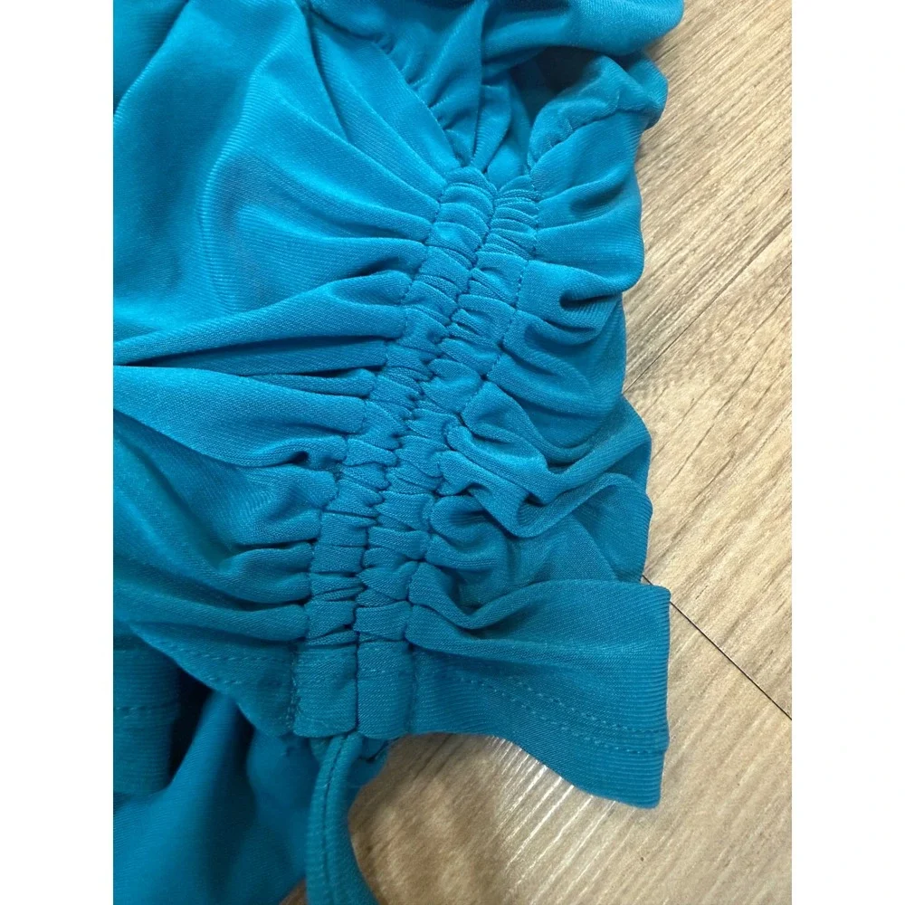 Magicsuit Women Teal Blue Blouson High Neck One Piece Swimsuit NWT Size 16